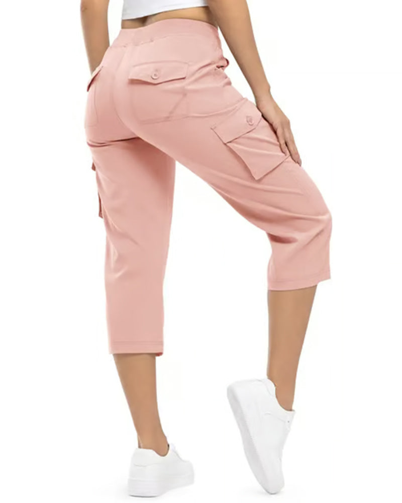 Pantalon Décontracté Court Multi-Poche Randonnée