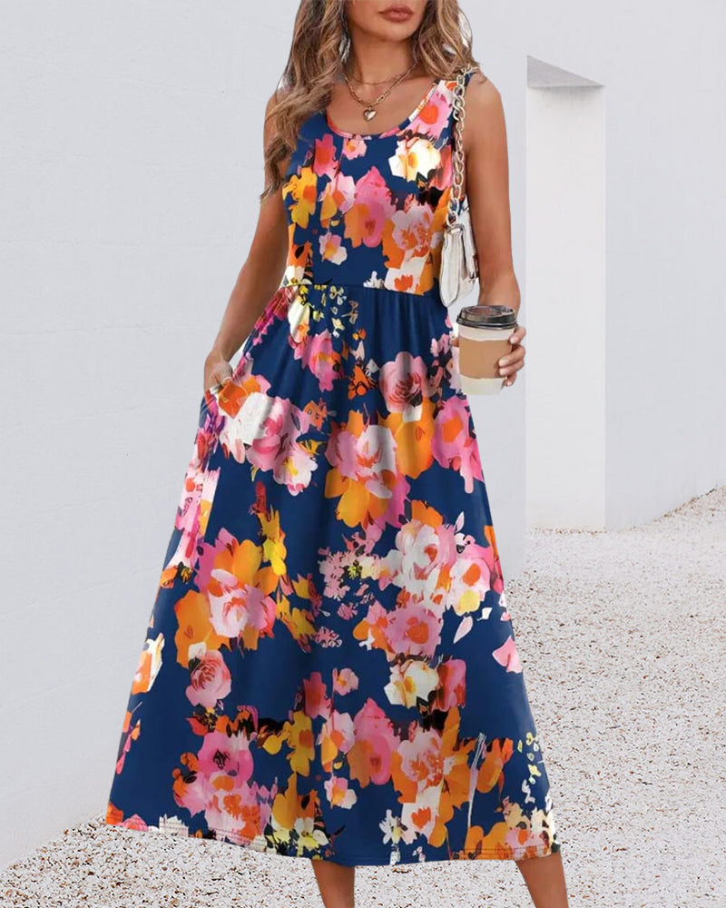 Robe Élégante Sophistiquée À Chevron Sans Manches