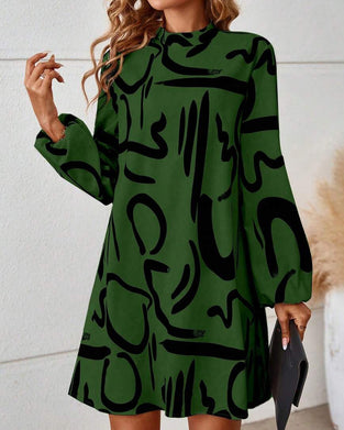 Robe Tendance Imprimé Géométrique Contrasté