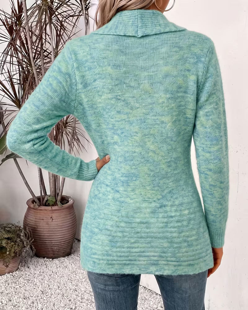 Cardigan Unie Bouton Orné