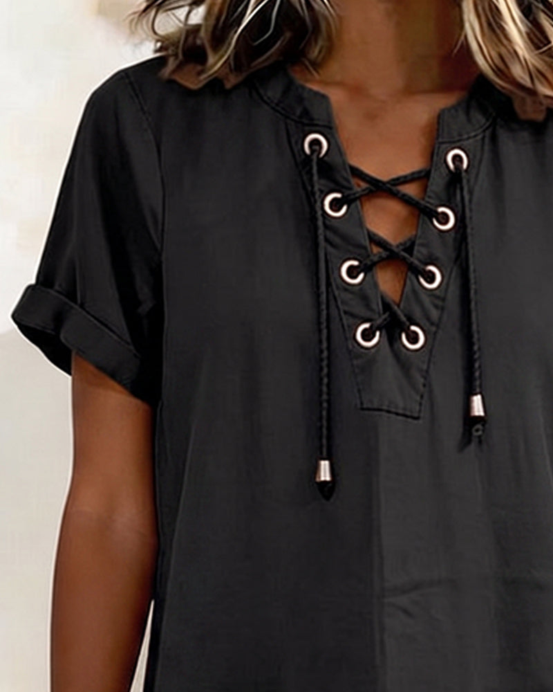 Robe Attacher Col En V Poche Fourreau