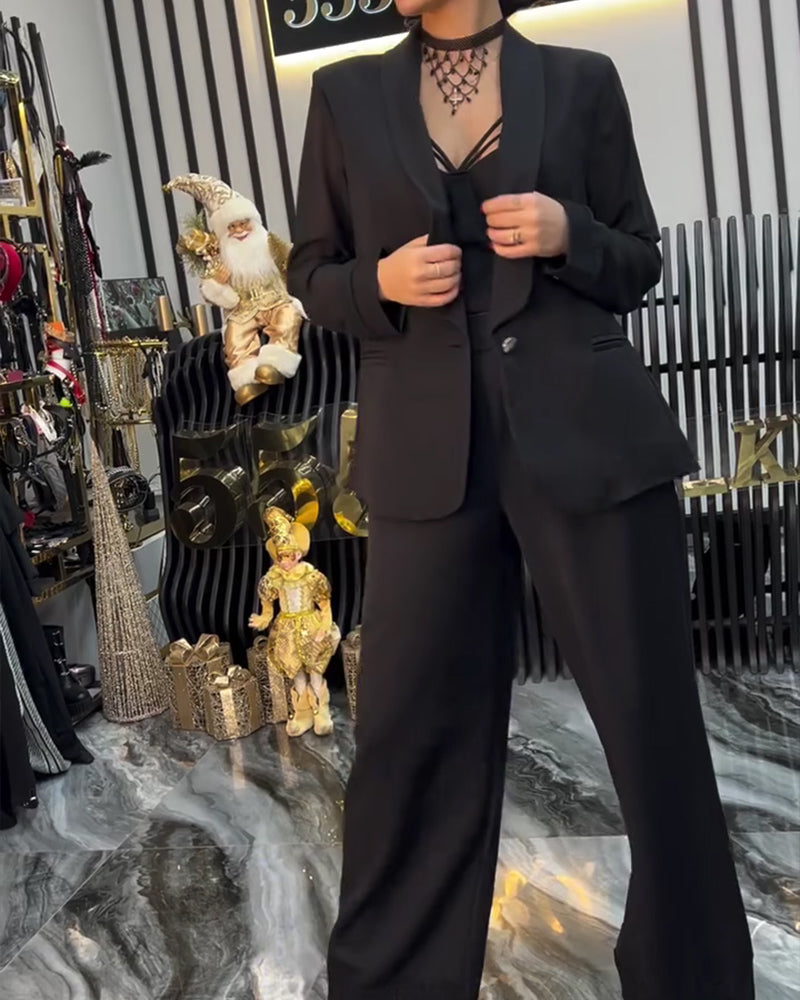 Manteau Élégant Uni Col