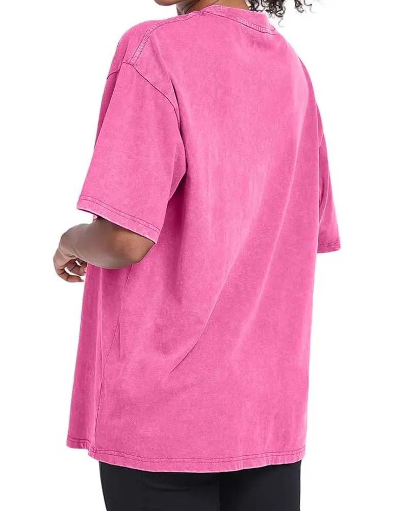 T-Shirt Imprimé Marguerite Décontracté Délavé