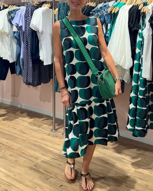 Robe imprimée sans manches à col rond