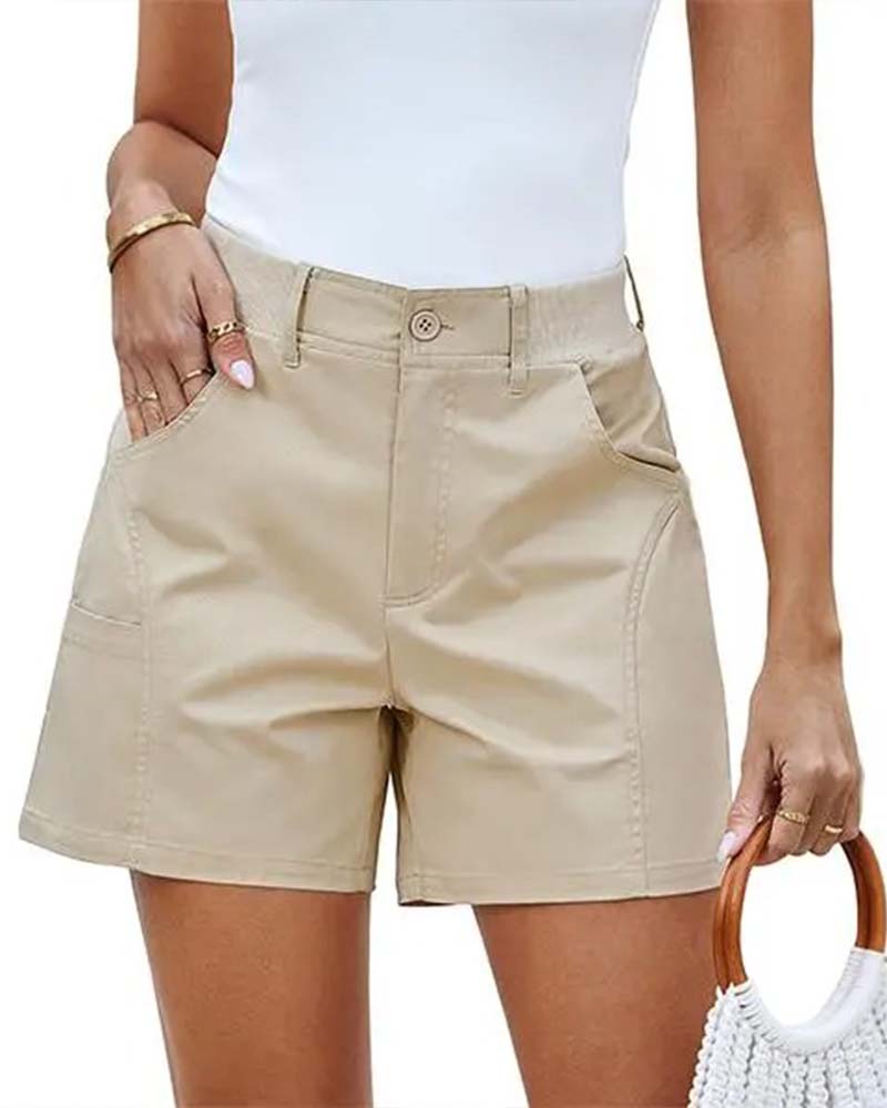 Short Avec Poche Bouton Unie