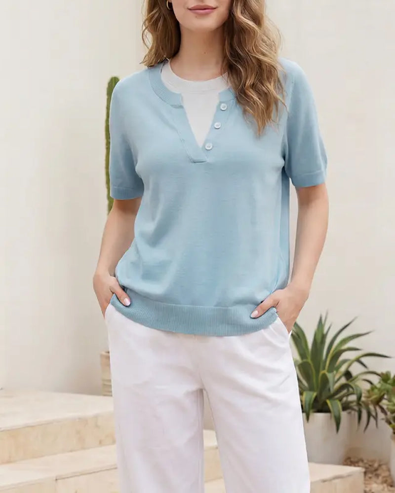 Pull Décontracté Manches Courtes