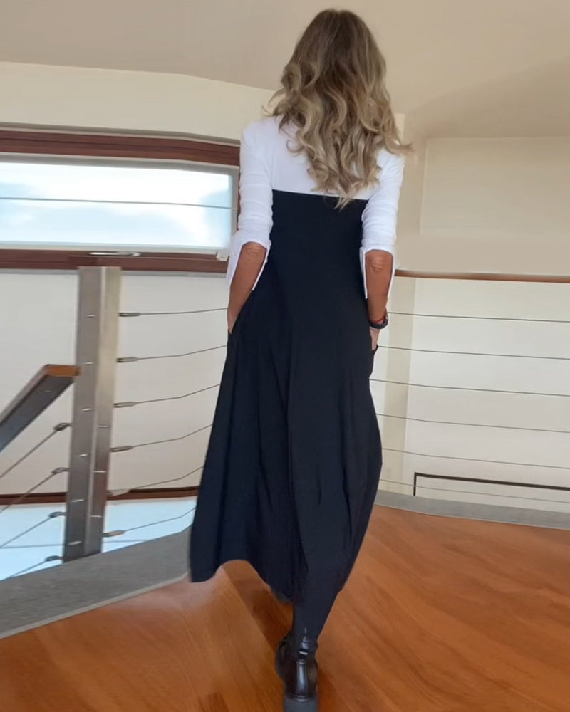 Jupe à poches zippées de couleur unie à la mode