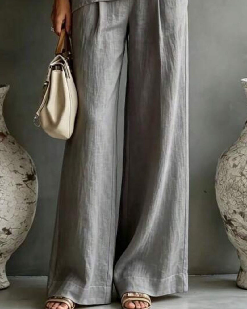 Set Une Épaule Asymétrique Jambe Large Pantalon