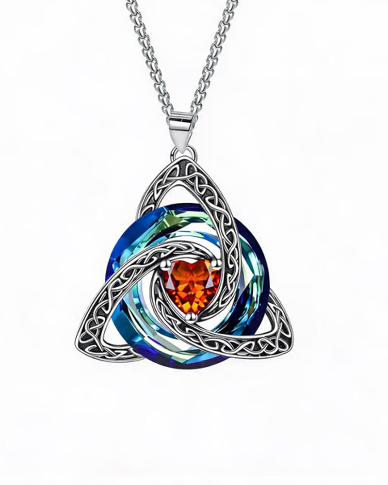 Collier Pierre De Naissance Nœud Trinitaire Celtique ✨