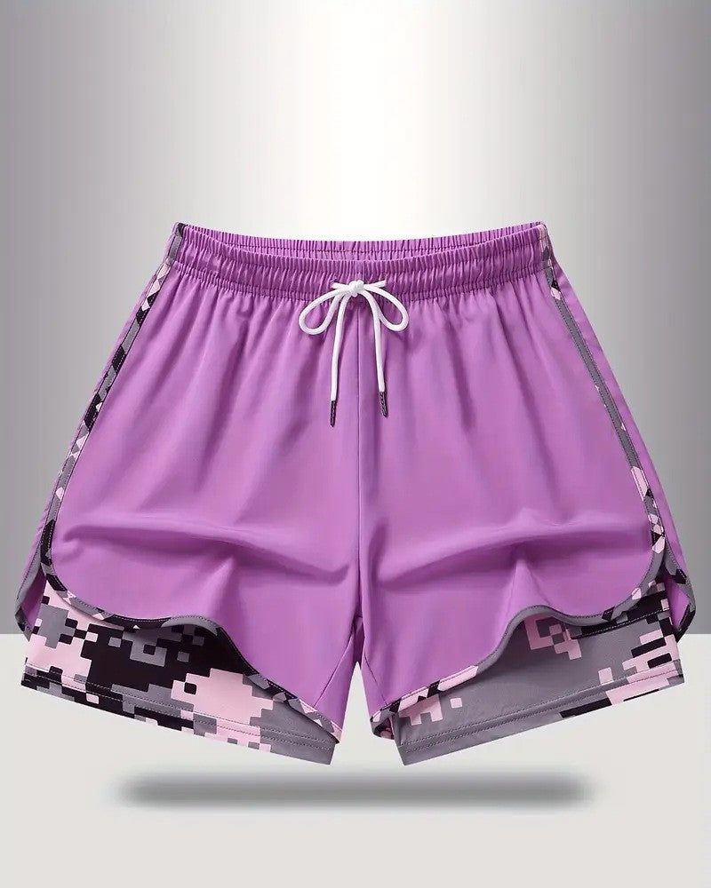 Short Cordon de Serrage Camo Patchwork Anti-Exposition