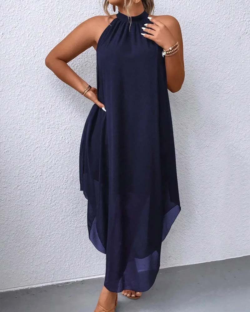 Robe Sans Manches Halter Sophistiquée