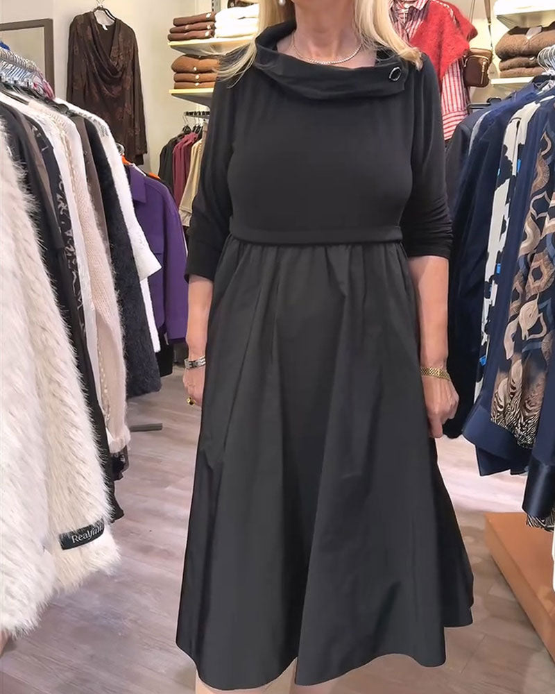 Robe Col Tombant Patchwork Ligne A Maxi