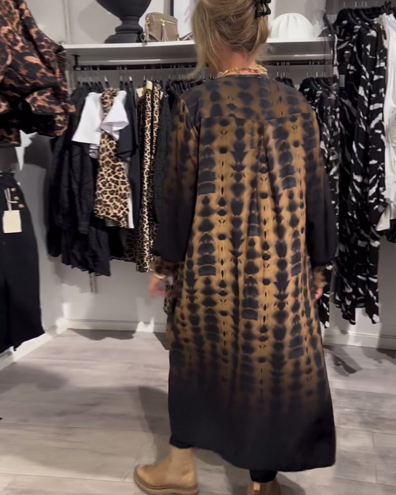 Robe dégradée manches longues col V