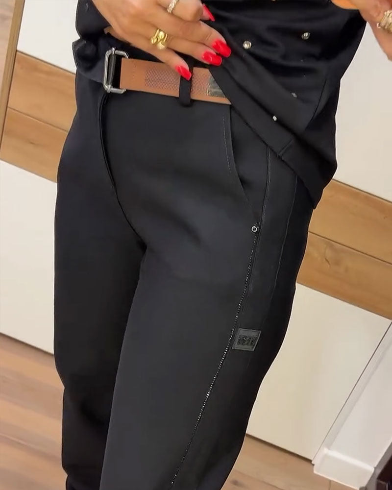 Pantalon Fuselé Poche Court