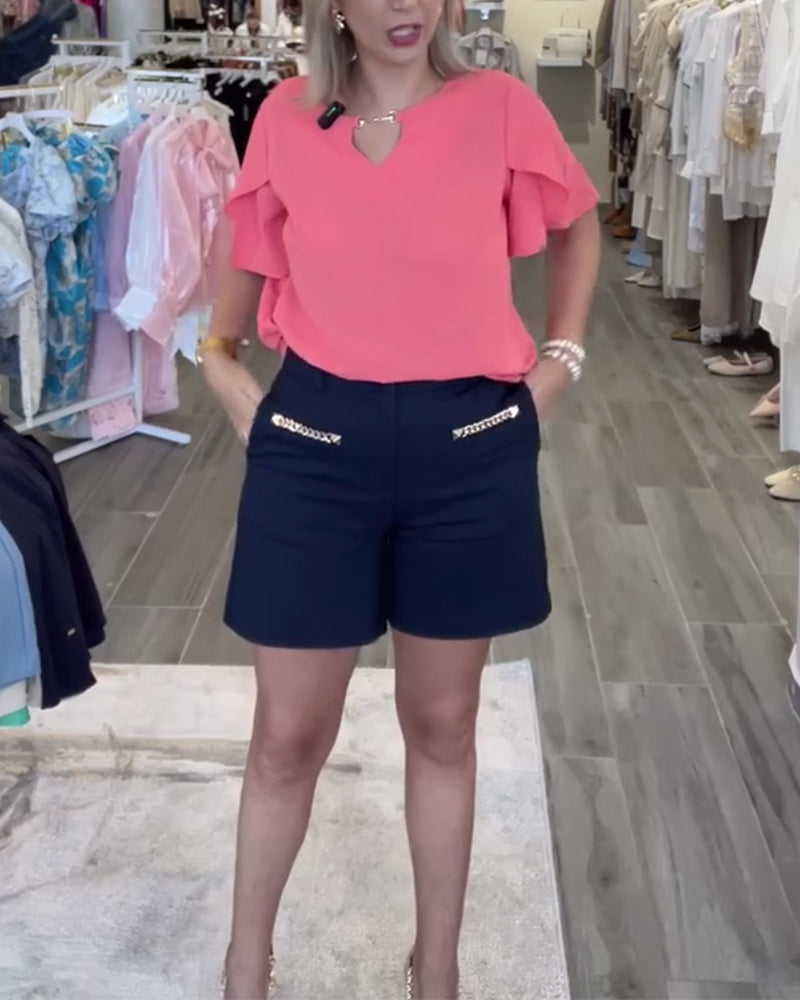 Short Orné De Chaîne Décontracté