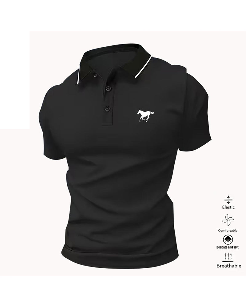 T-shirt Homme À Col Revers, Manches Courtes
