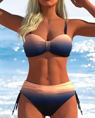 Bikini Motif Dégradé Cordon De Serrage Mode