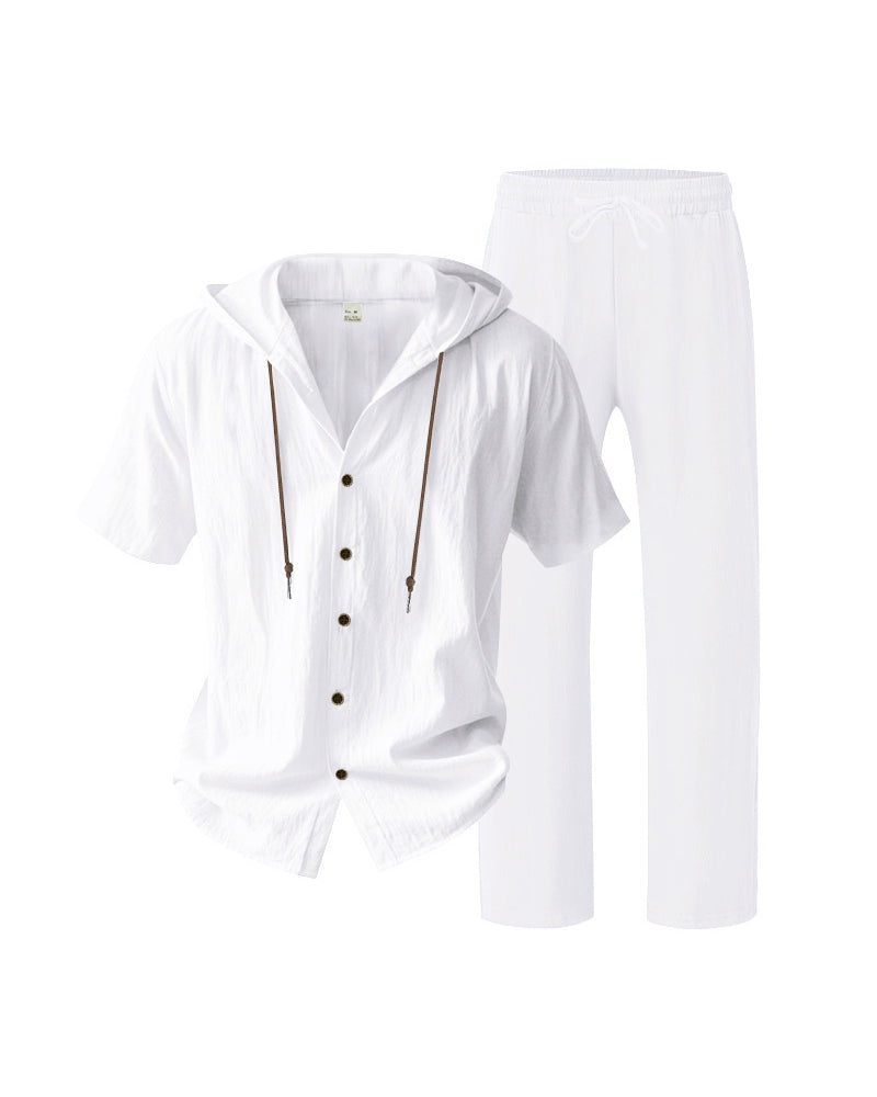 Ensemble Deux Pièces À Capuche Léger Pour Homme Pour Une Tenue Décontractée Estivale