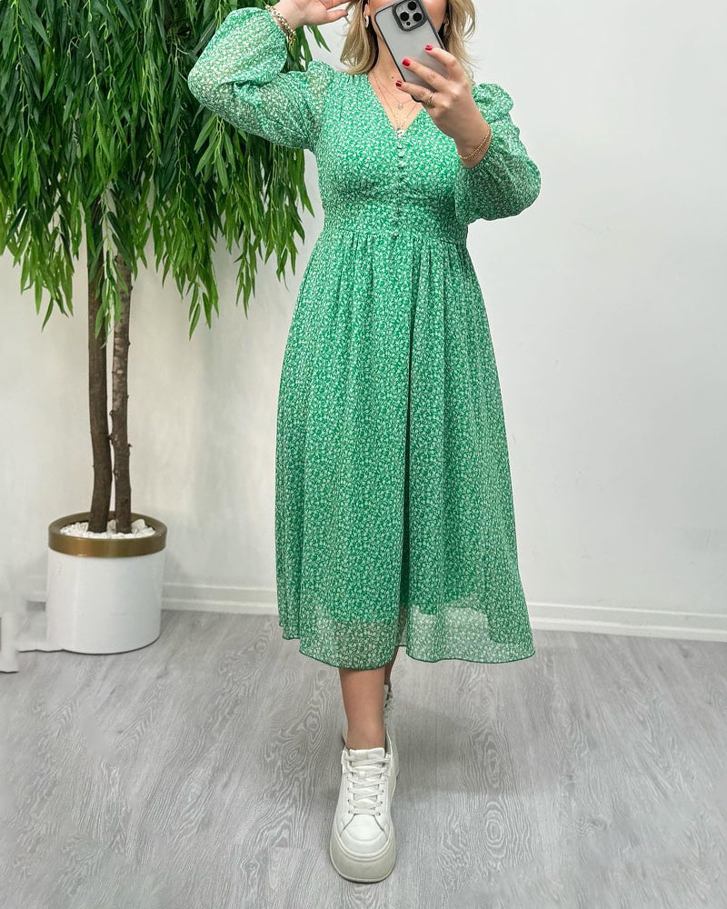 Robe boutonnée élégante imprimée