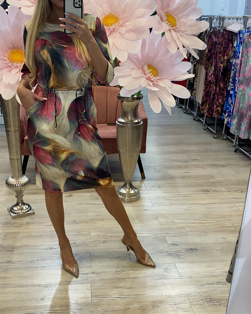 Robe Rétro Bloc De Couleur Patchwork Dégradé