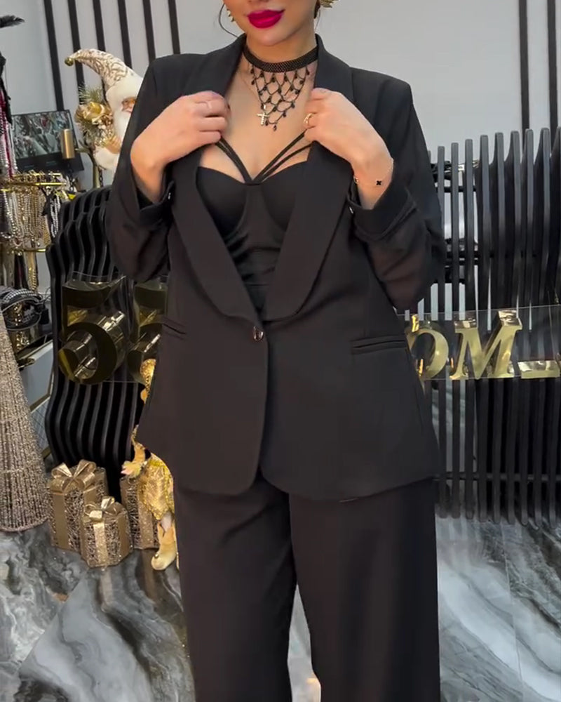 Manteau Élégant Uni Col