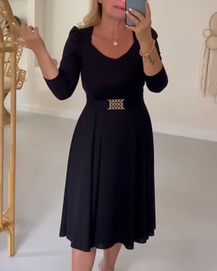 Robe taille haute de couleur unie