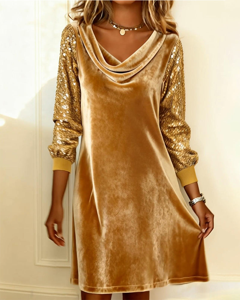 Robe élégante en velours et paillettes