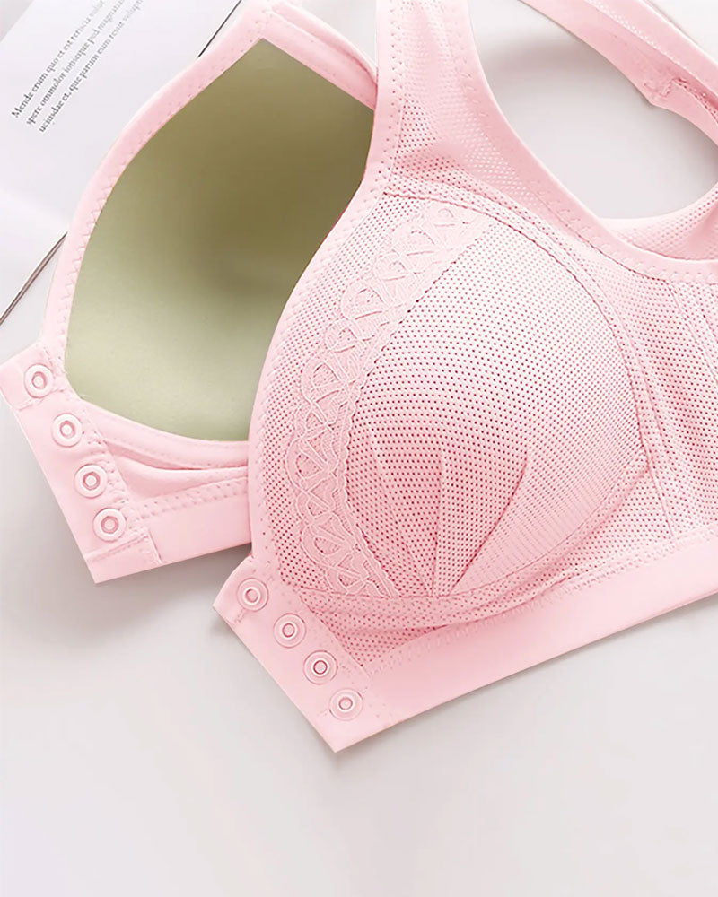 Soutien-gorge en coton respirant doux pour la peau avec bouton sur le devant