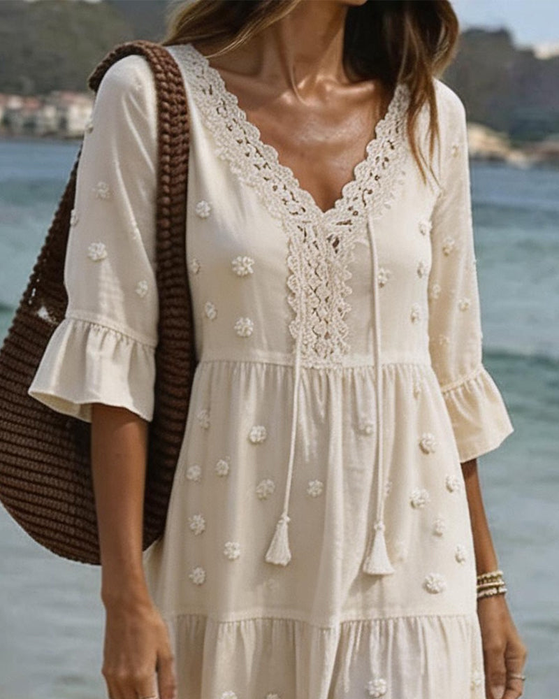 Robe Volant Col V Attacher