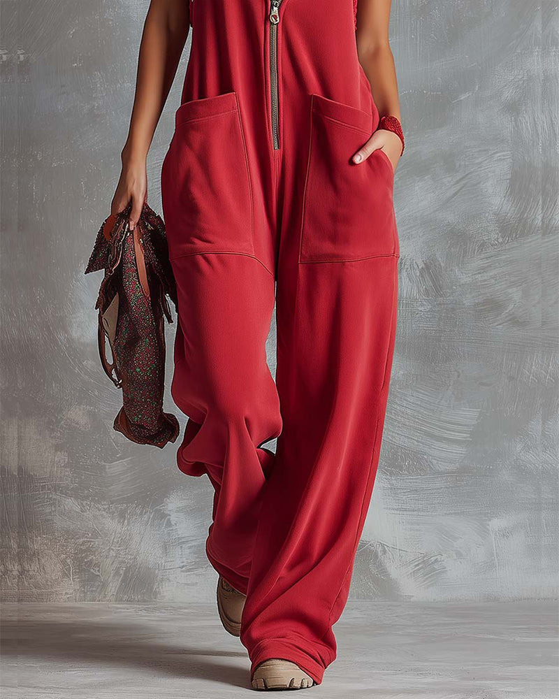 Combinaison À Capuche Sans Manches