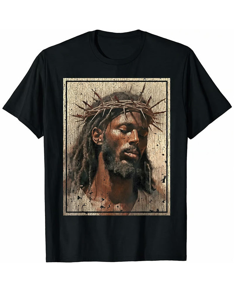 T-Shirt Homme Vintage Noir Imprimé
