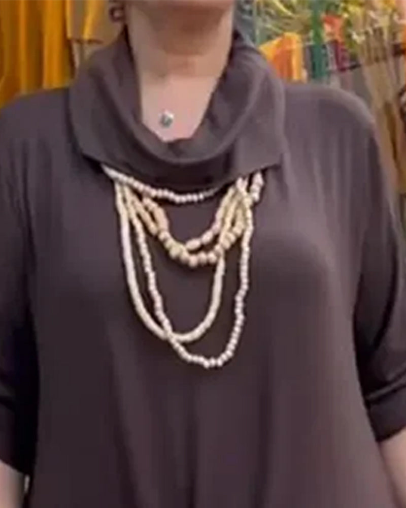 Robe Mode Large À Col Haut