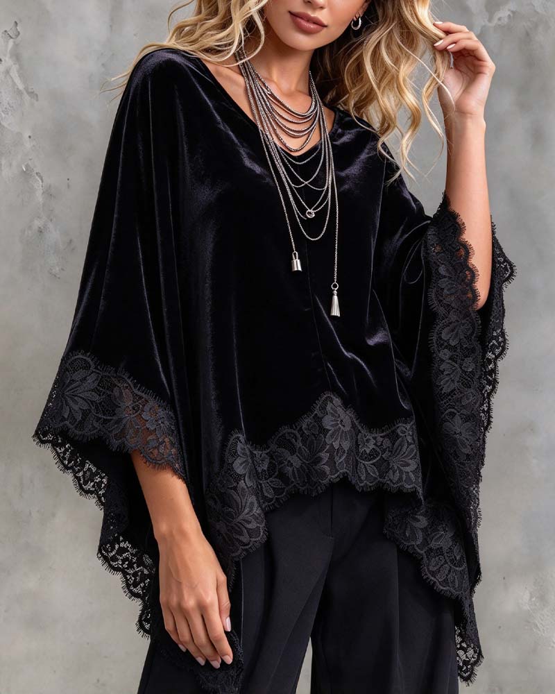 Haut Manche Cloche Dentelle Cape