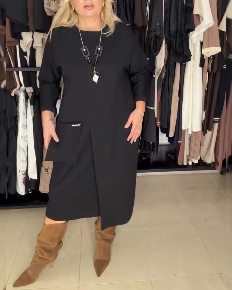 Robe Col Rond Coupe Ample Uni