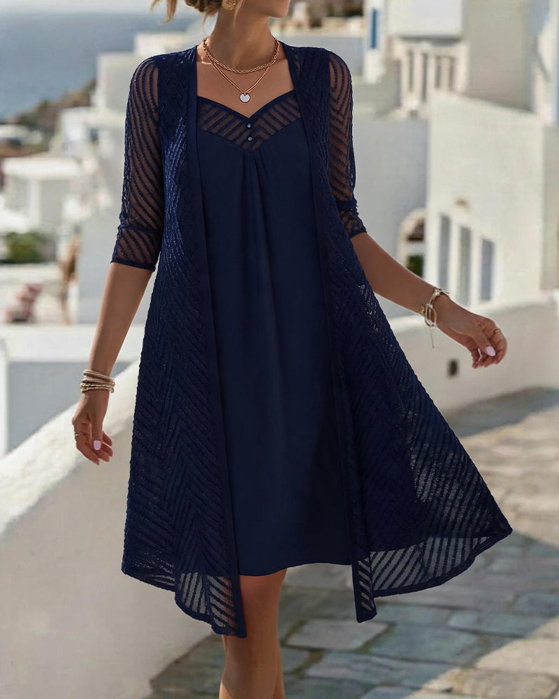 Robe Unie Creux Petit Col V