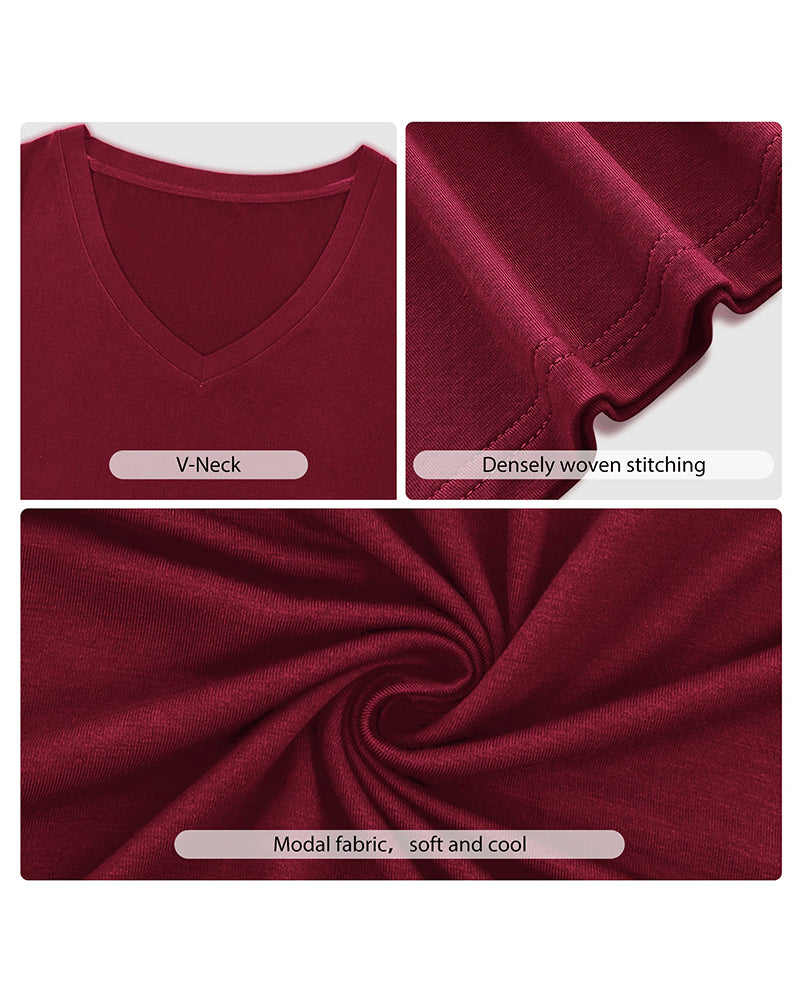 T-Shirt Irrégulier Col-V Casual