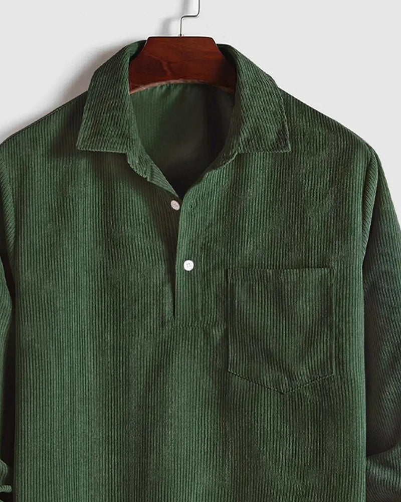 Blouse Homme Unie Revers Bouton