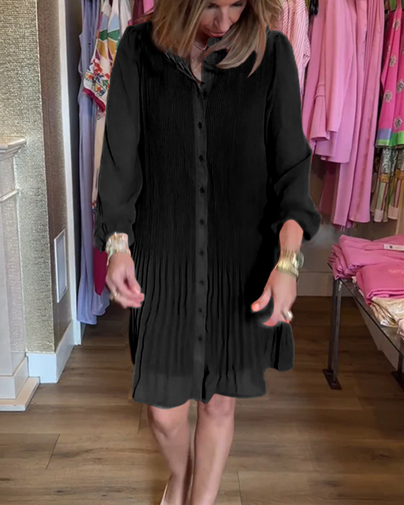 Robe plissée patchwork unie pour femme