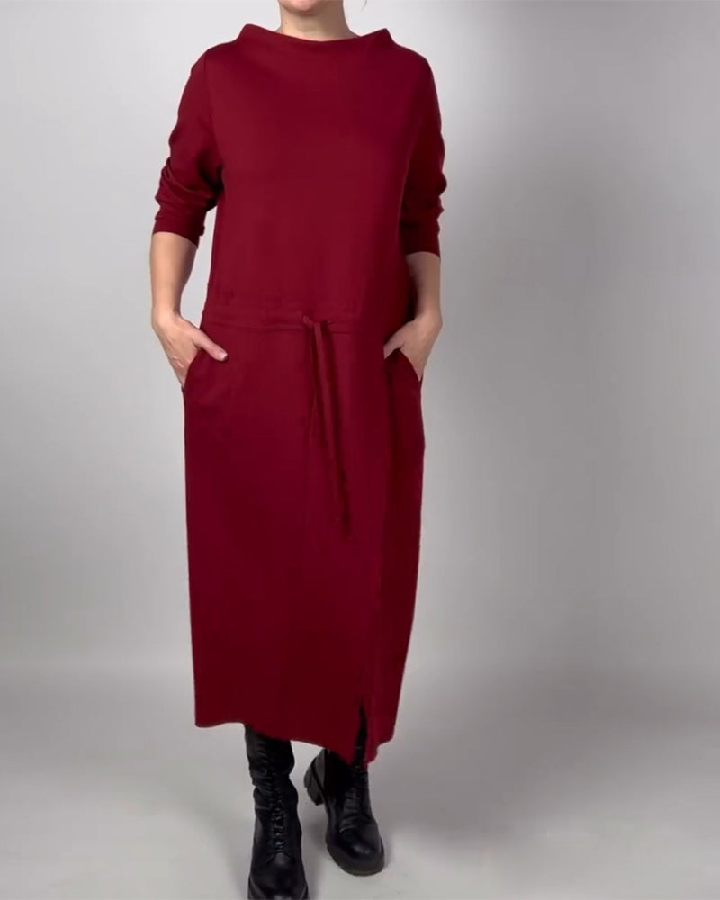 Robe à couleur unie et poche