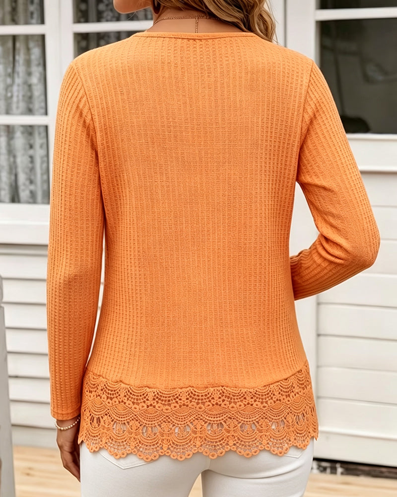 Top Col V Uni Dentelle
