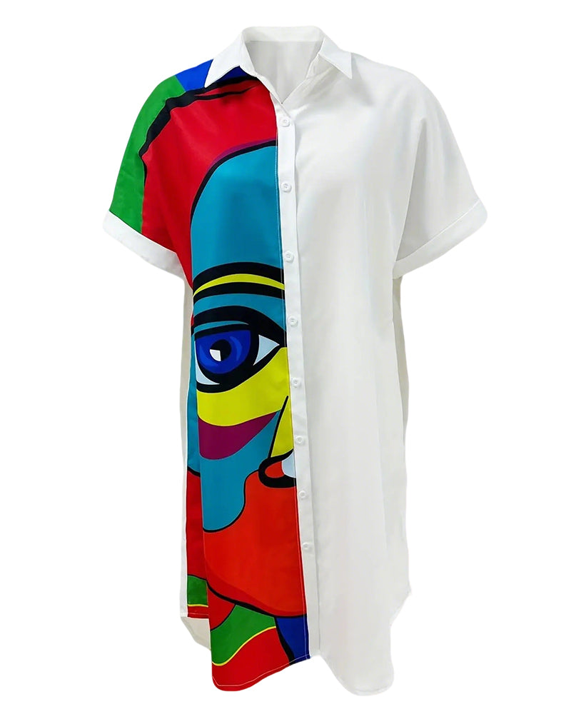 Robe Imprimée Manches Courtes