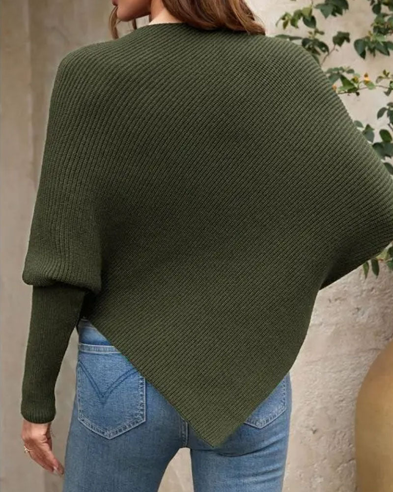 Pullover Élégant Fleuri Irrégulier