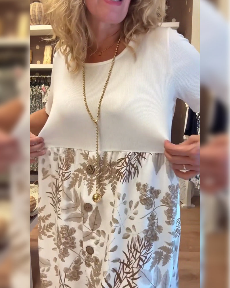 Robe décontractée à imprimé col rond