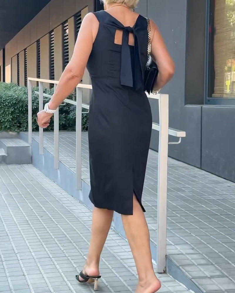 Robe Col Carré Uni