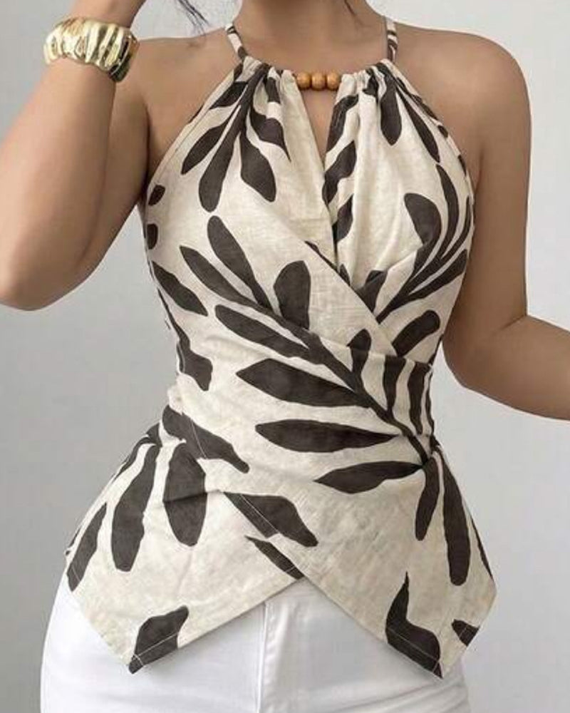 Tank Top Halter Croix Imprimé