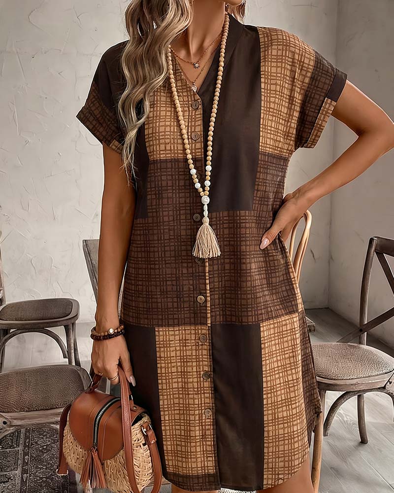 Robe Bloc De Couleur Écossais