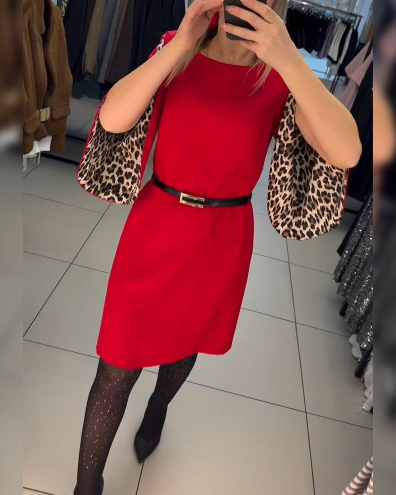 Robe Droite Tendance Avec Manches Évasées