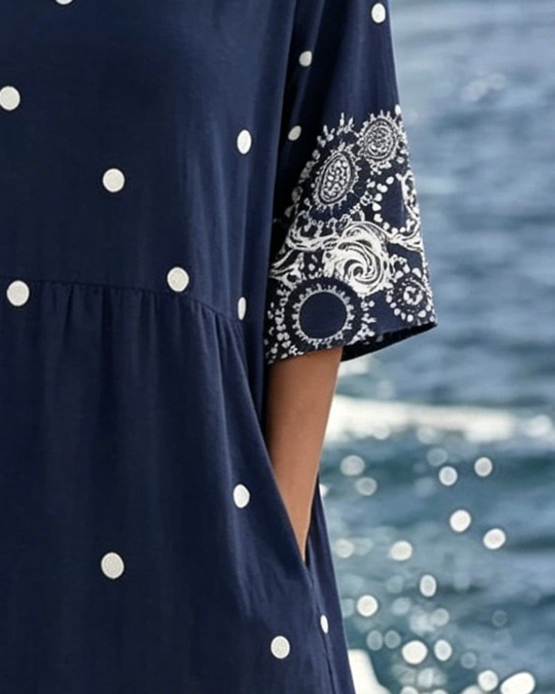Robe À Pois Imprimé Ample
