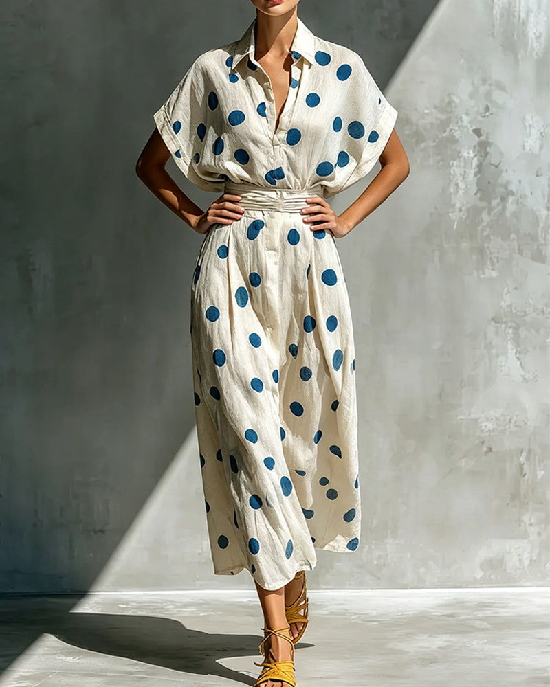Robe Décontractée À Pois Midi