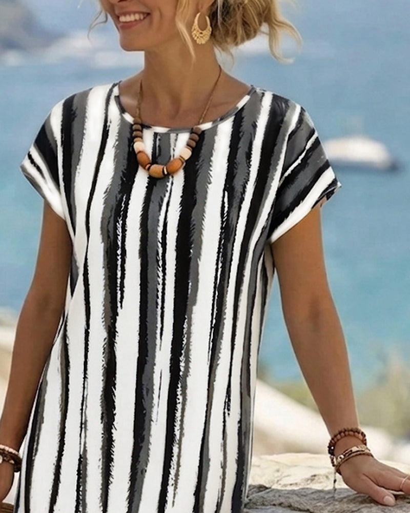 Robe Rayure Verticale Shift